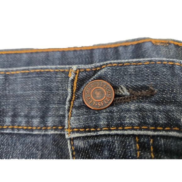 Levi's 559 Mens 44x34 Dark Wash Blue Denim Bootcut Jeans 100% Cotton Mid Rise - Picture 7 of 7